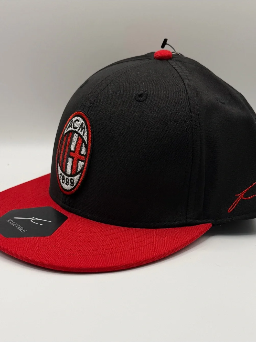 AC Milan Fi Collection Italy Soccer Snapback Adults Flat Bill Black Red Hat Cap